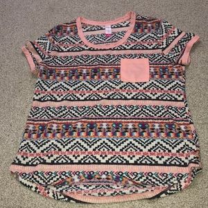 Colorful Printed Ringer Tee